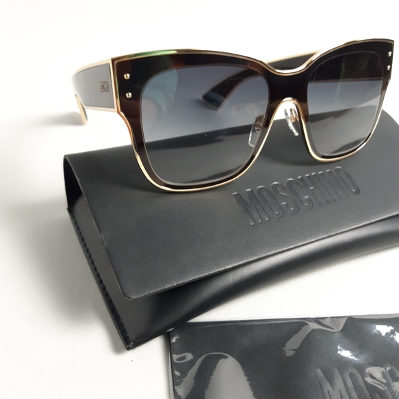 Moschino Dark Havana Sunglasses NWT - Picture 1 of 10